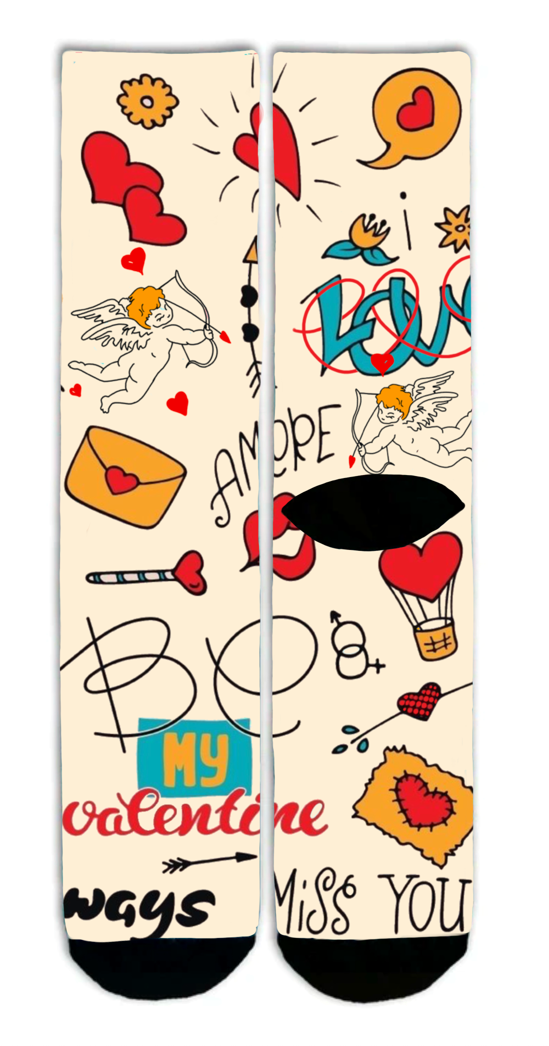 LOVE DOODLE – Calcetines San Valentín con Click | CABUKIS