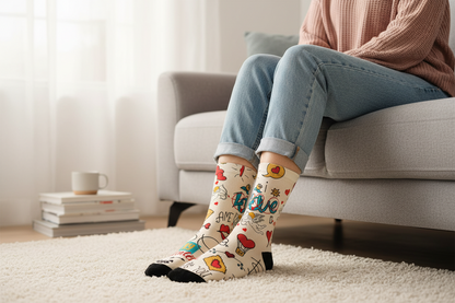 LOVE DOODLE – Calcetines San Valentín con Click | CABUKIS