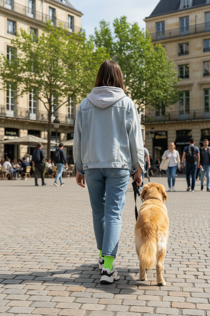 Chica con calcetines lisos corregidos